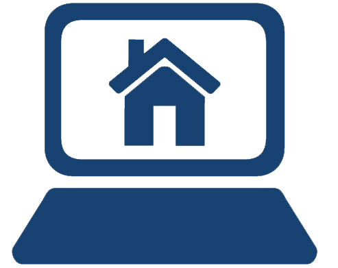 Icon with showing a home inspection report on a laptop